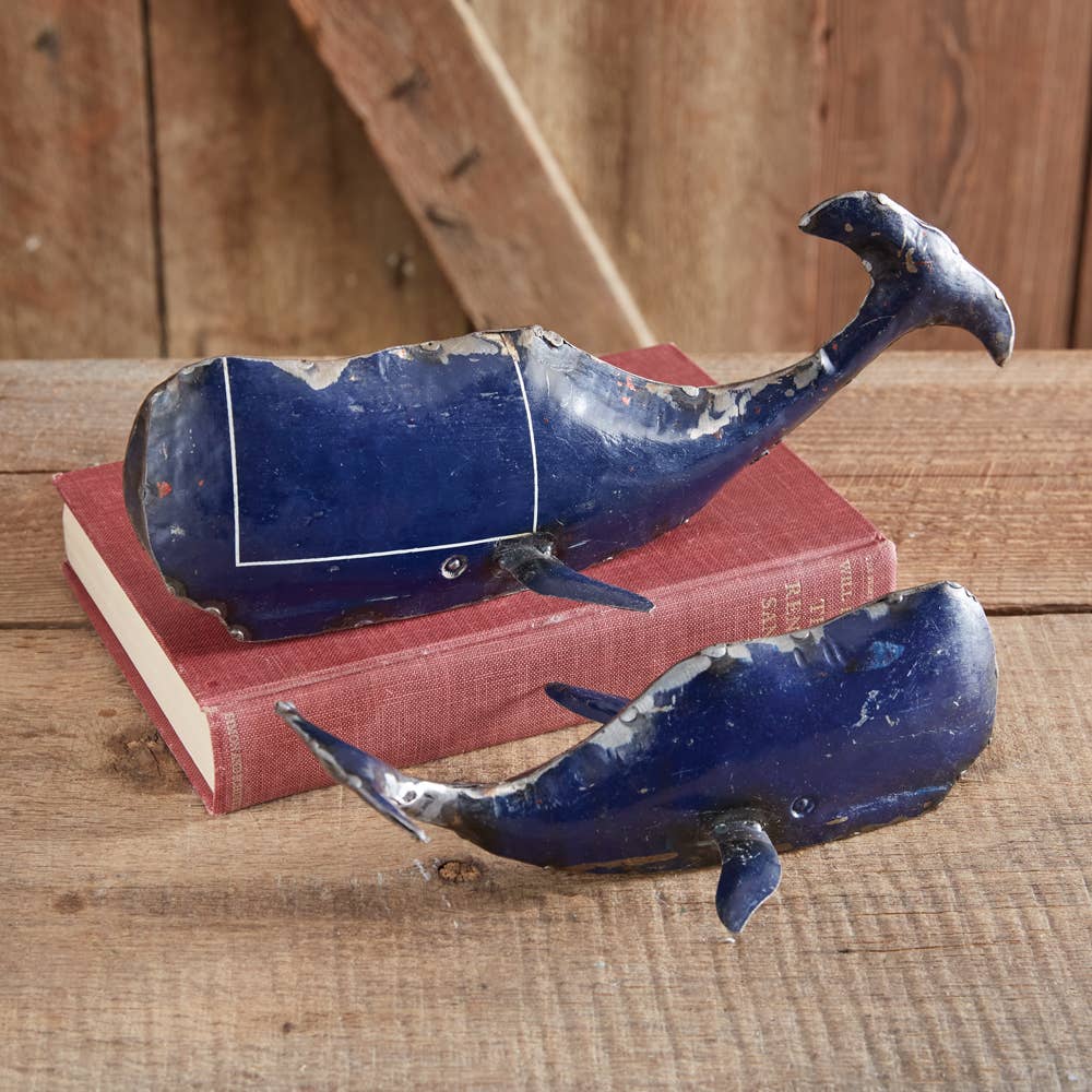 CTW Home Collection - Set of Two Recycled Metal Whales