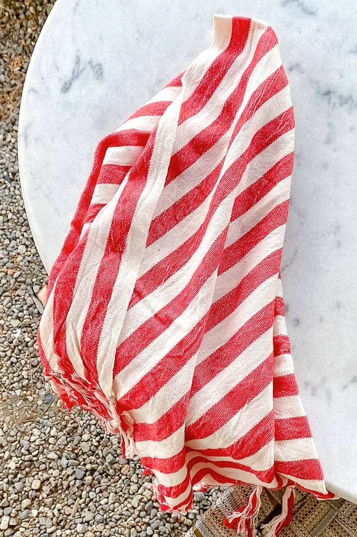 Red Striped Turkish Towel
