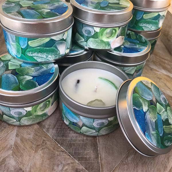 Sea Glass Mini Tin Candle