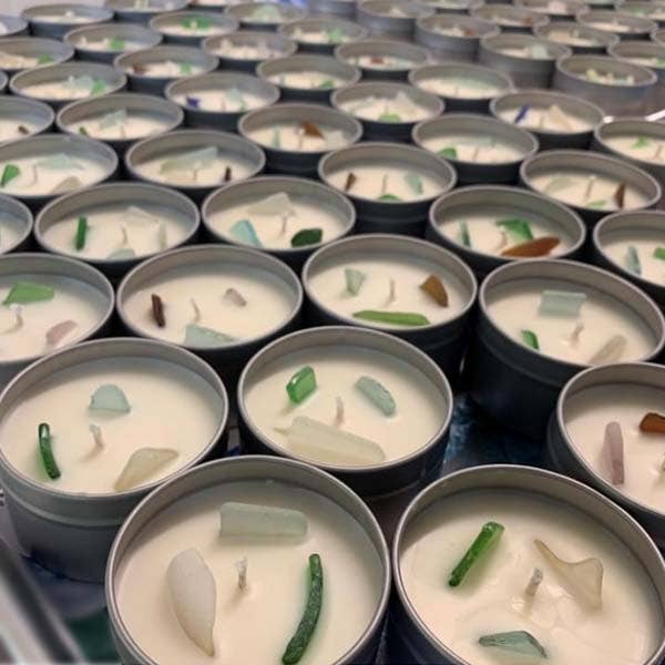 Sea Glass Mini Tin Candle