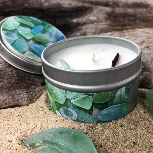 Sea Glass Mini Tin Candle