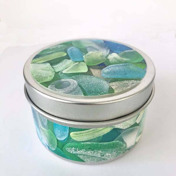 Sea Glass Mini Tin Candle
