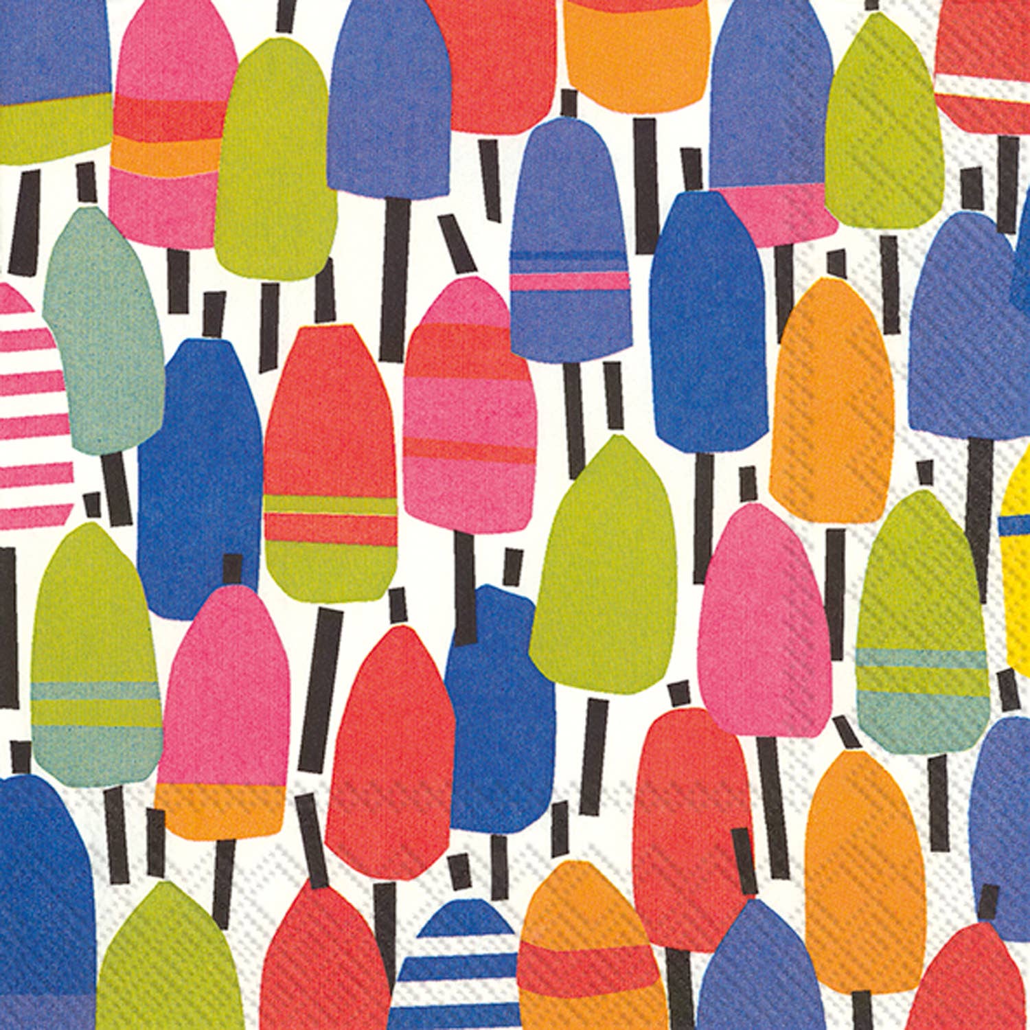 Boston International - Paper Cocktail Napkins Pack of 20 Buoys Nautical