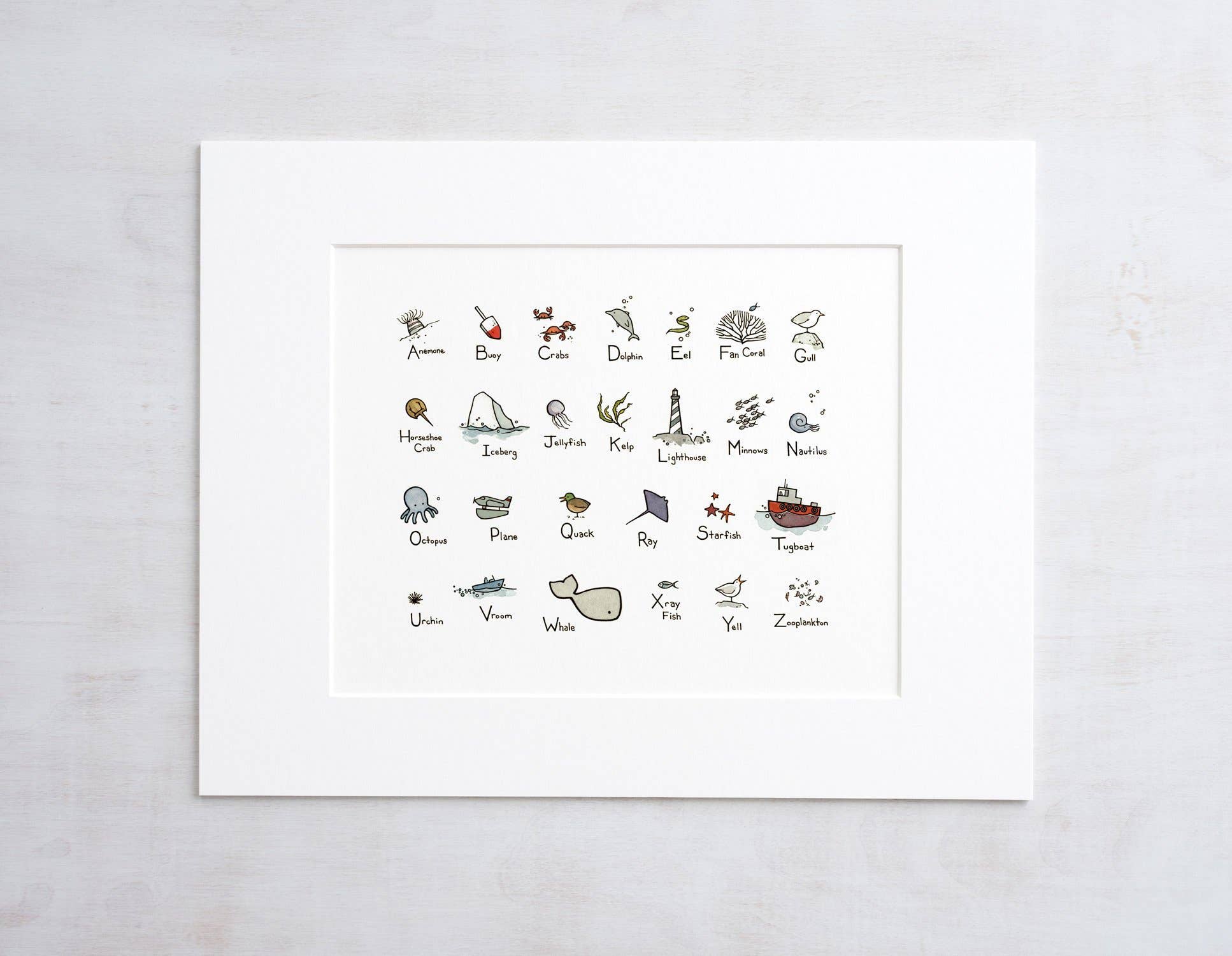 Studio Tuesday - Ocean Alphabet Illustrated 11x14 Print