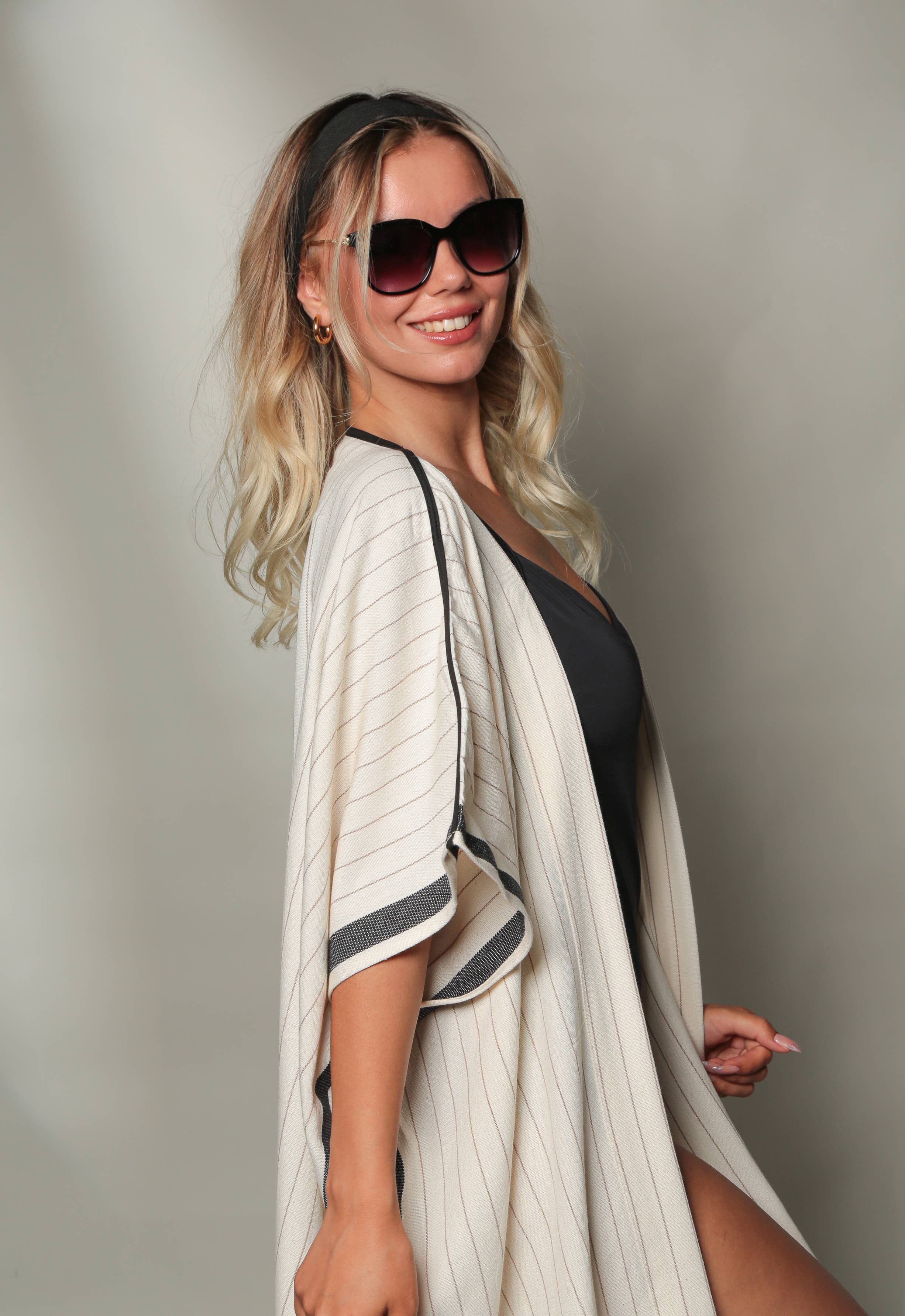 Moa - Striped Kimono and Cover Up