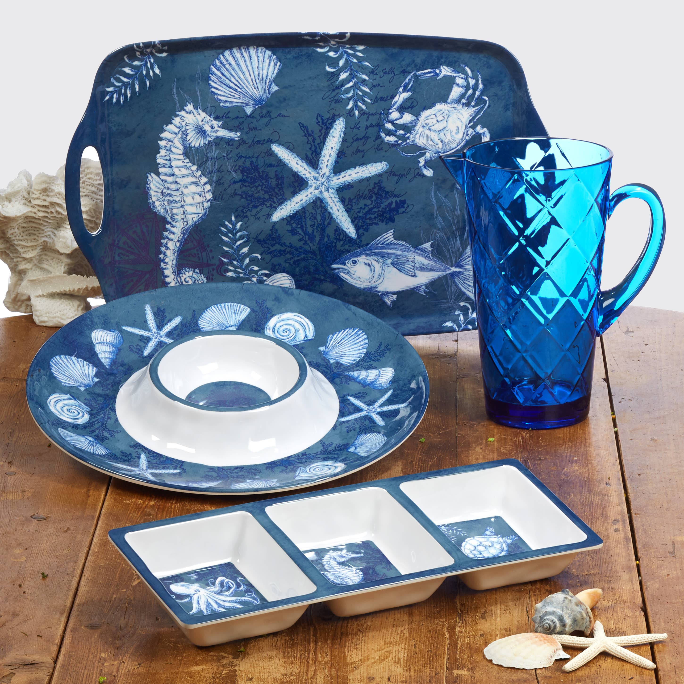 Certified International - Oceanic 3-Section Relish Tray