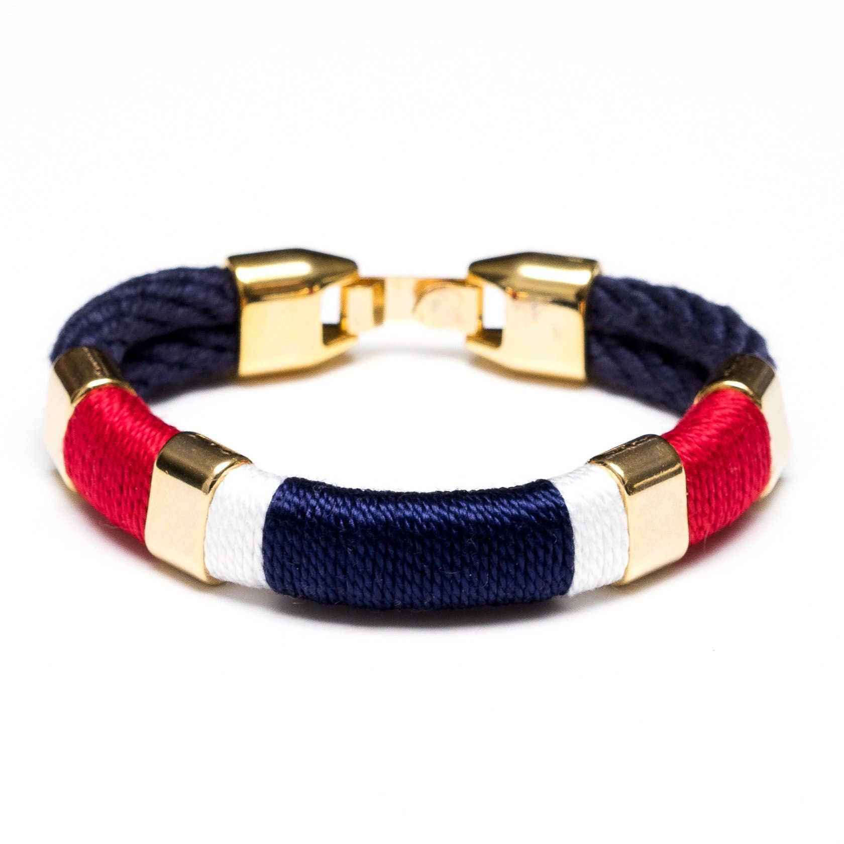 Allison Cole Jewelry - Newbury - Navy/Red/White/Navy/Gold - Nautical Rope Bracelet