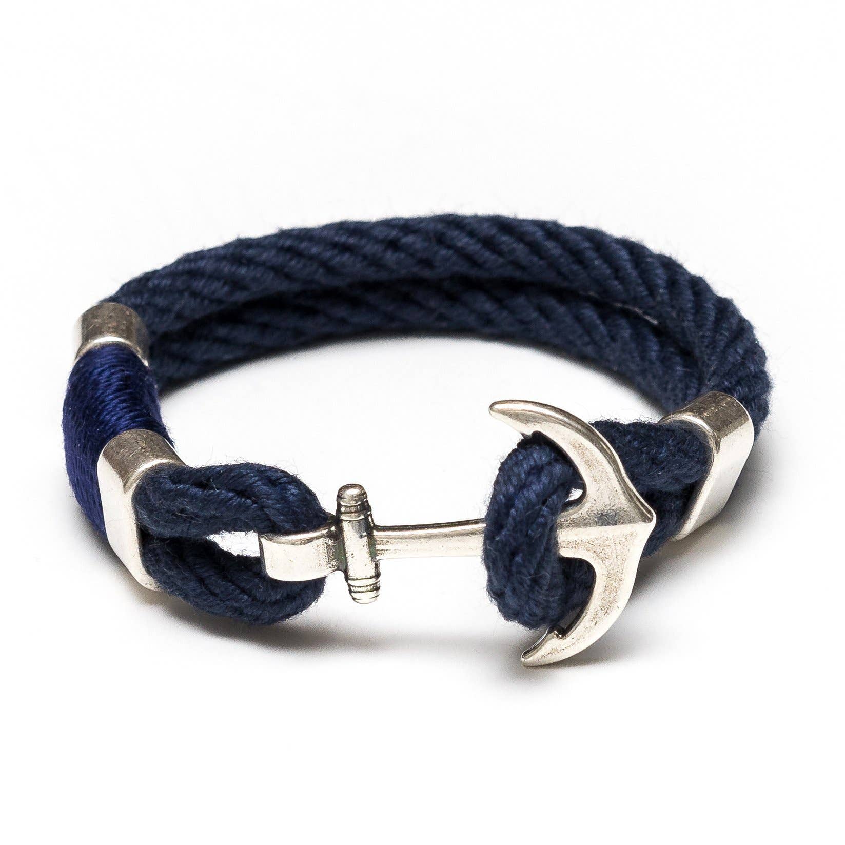 Allison Cole Jewelry - Waverly - Navy/Navy/Silver - Nautical Rope Anchor Bracelet