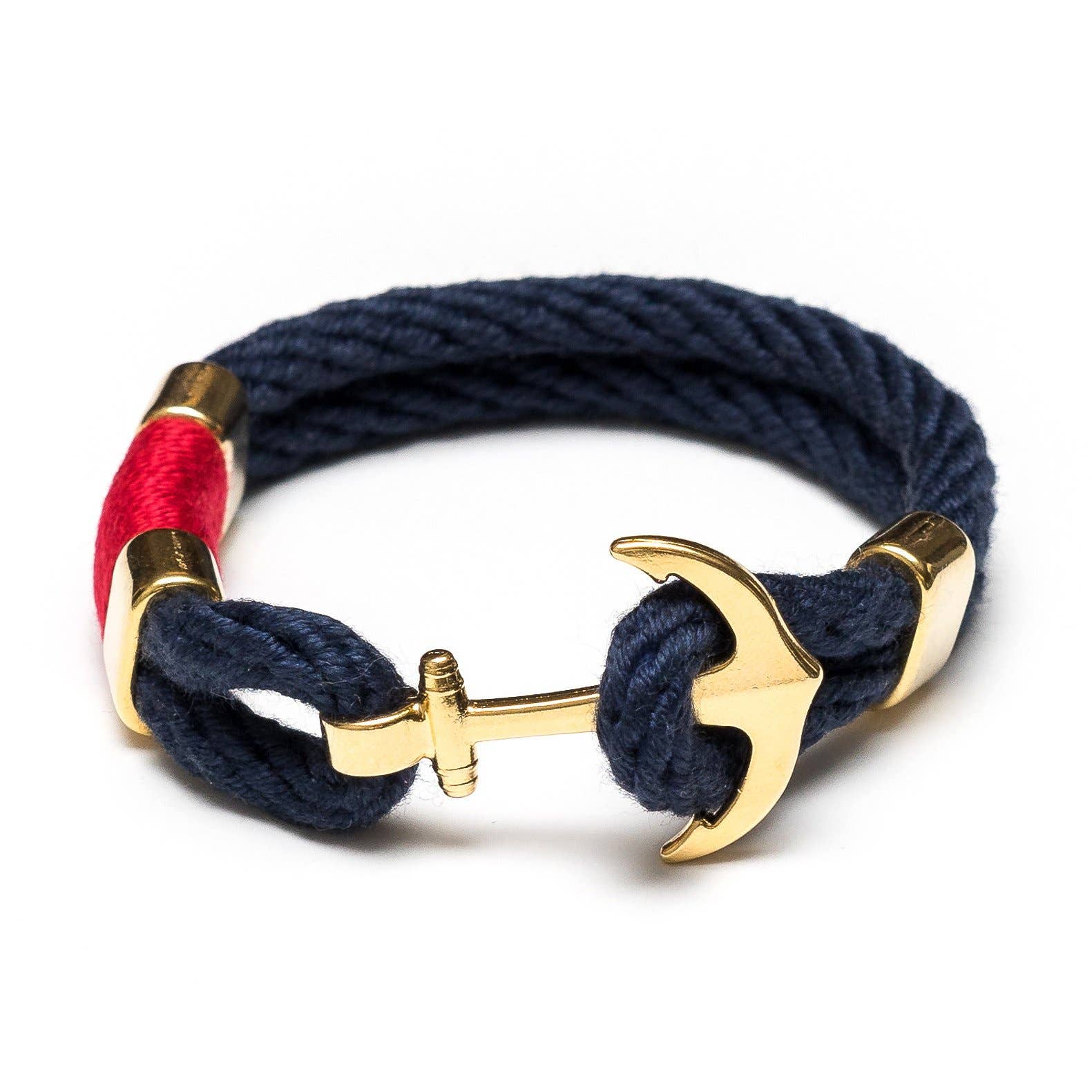 Allison Cole Jewelry - Waverly - Navy/Red/Gold - Nautical Rope Anchor Bracelet