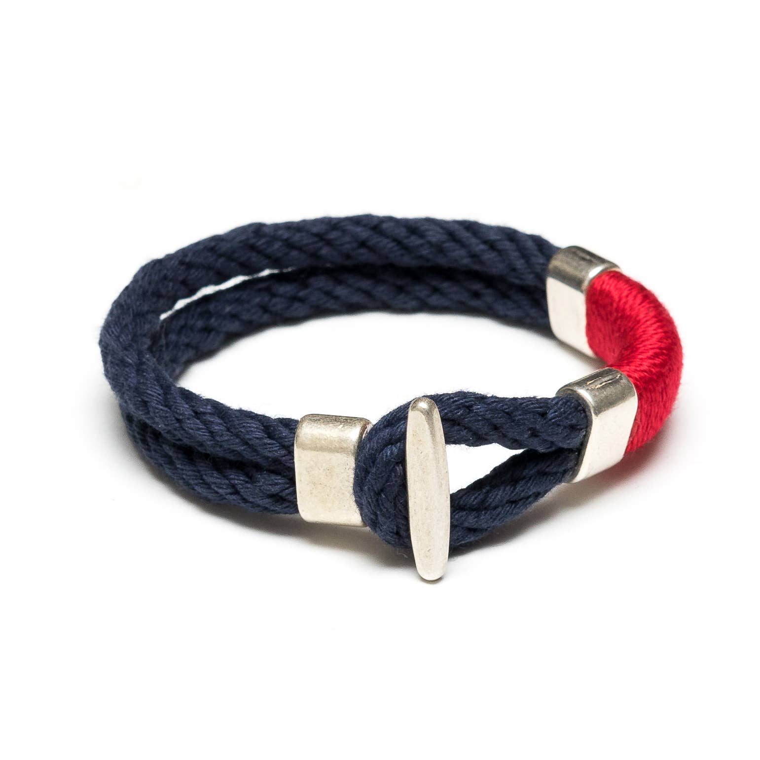 Allison Cole Jewelry - Cambridge - Navy/Red/Silver - Nautical Rope Bracelet