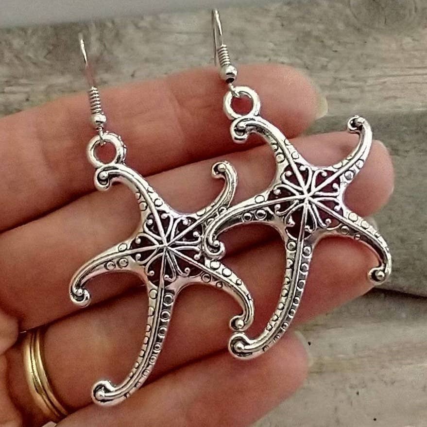 Piccadilly Pendants - Silver Starfish Earrings