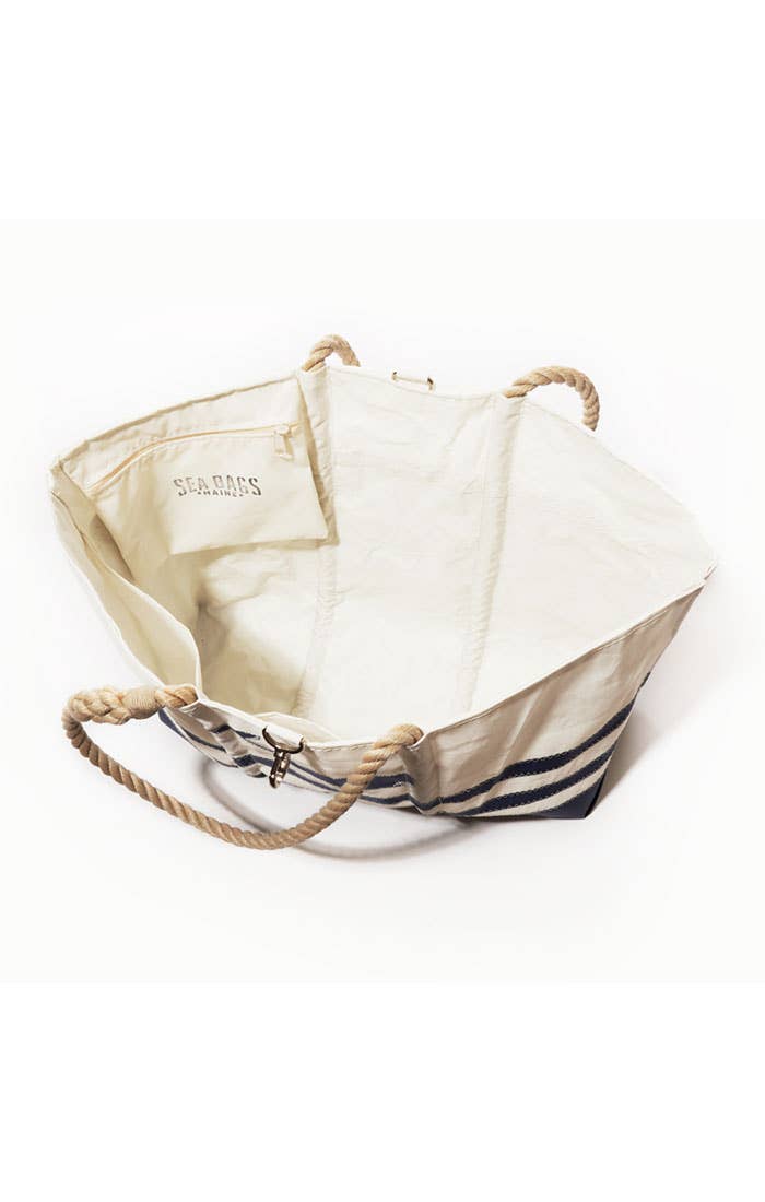 Sea Bags - Breton Stripe Whale Ogunquit Beach Tote