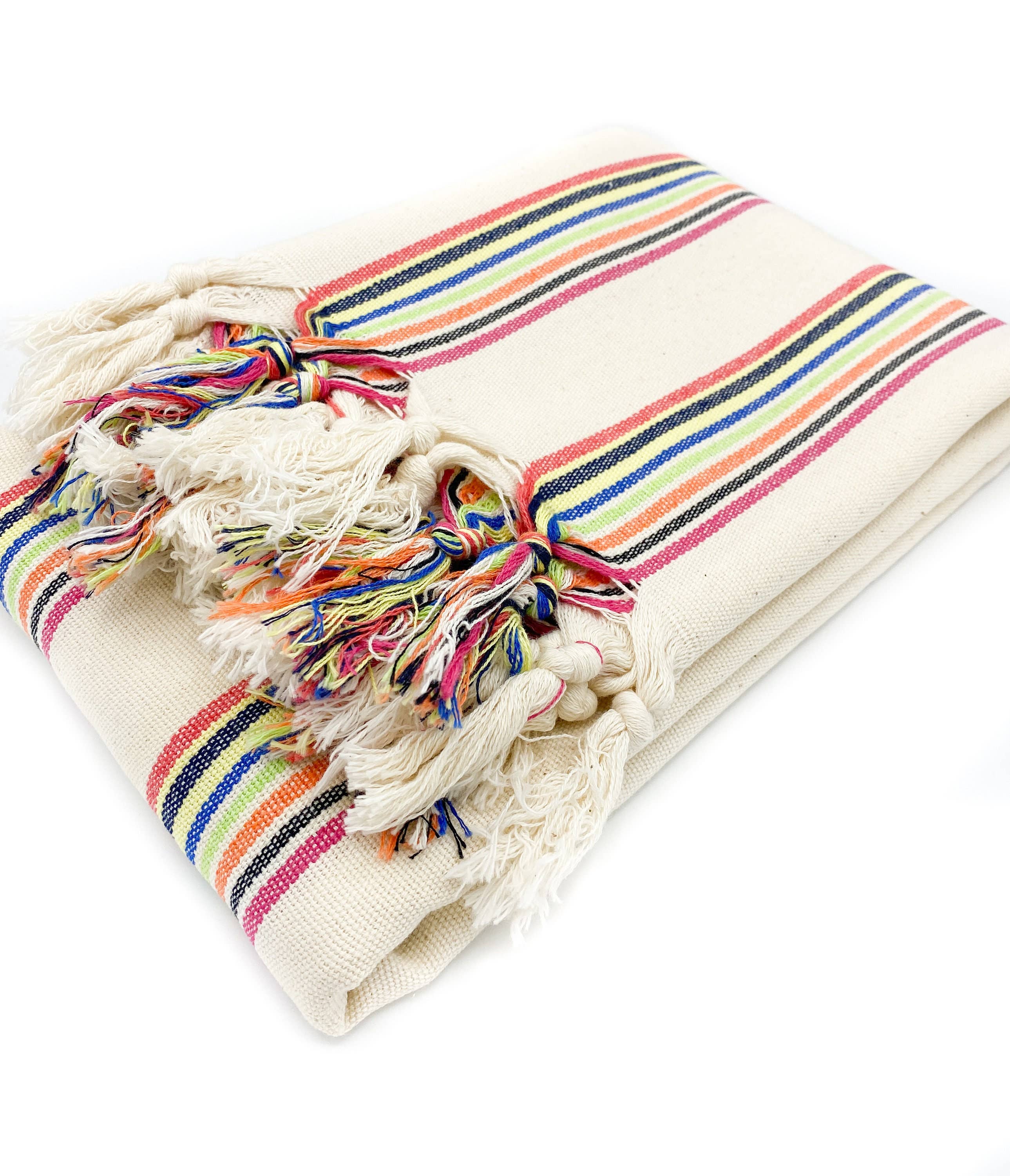 Kalkedon Towels - Turkish Blanket |  Colorful Striped Handwoven Cotton Throw Blanket
