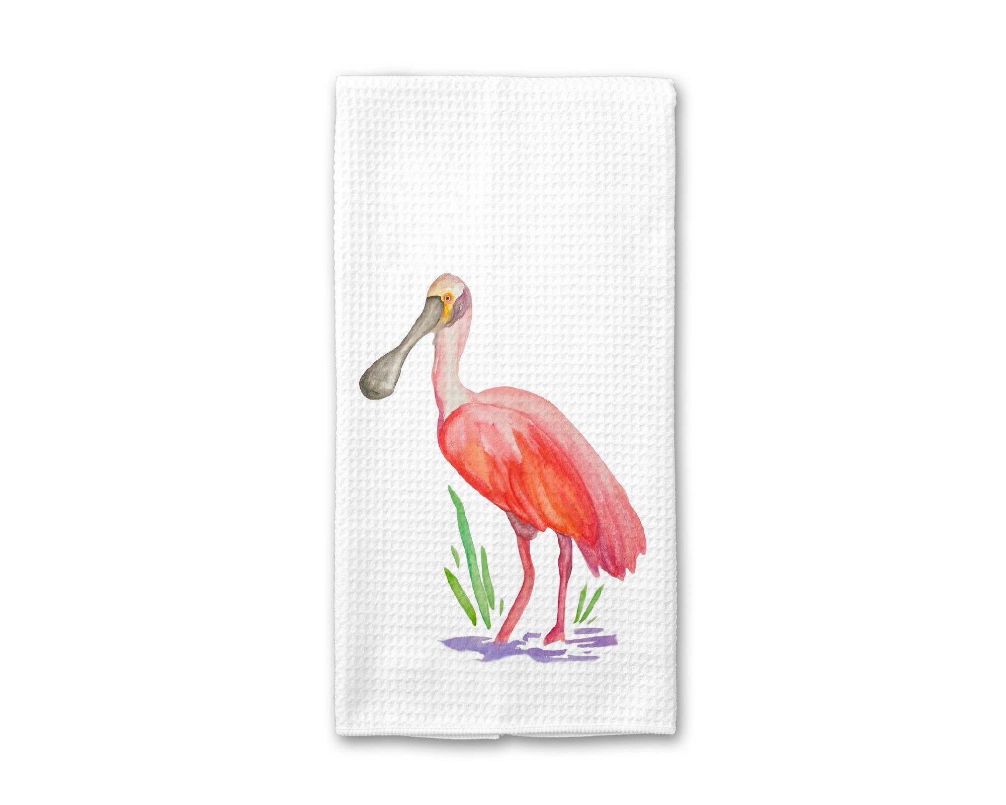 Crows Nest Atelier, LLC - Pink Roseate Spoonbill Watercolor Tea Towel