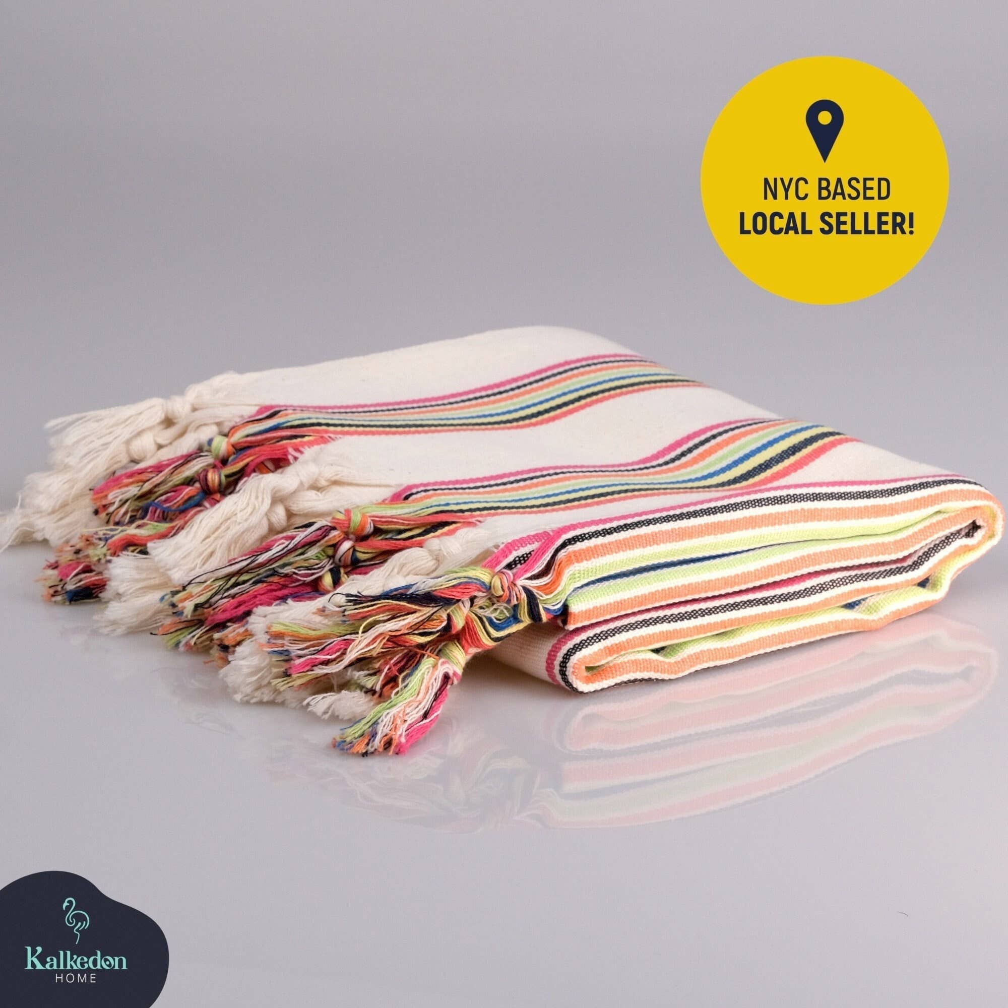 Kalkedon Towels - Turkish Blanket |  Colorful Striped Handwoven Cotton Throw Blanket