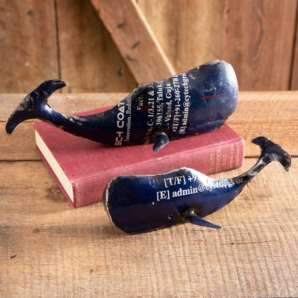 CTW Home Collection - Set of Two Recycled Metal Whales