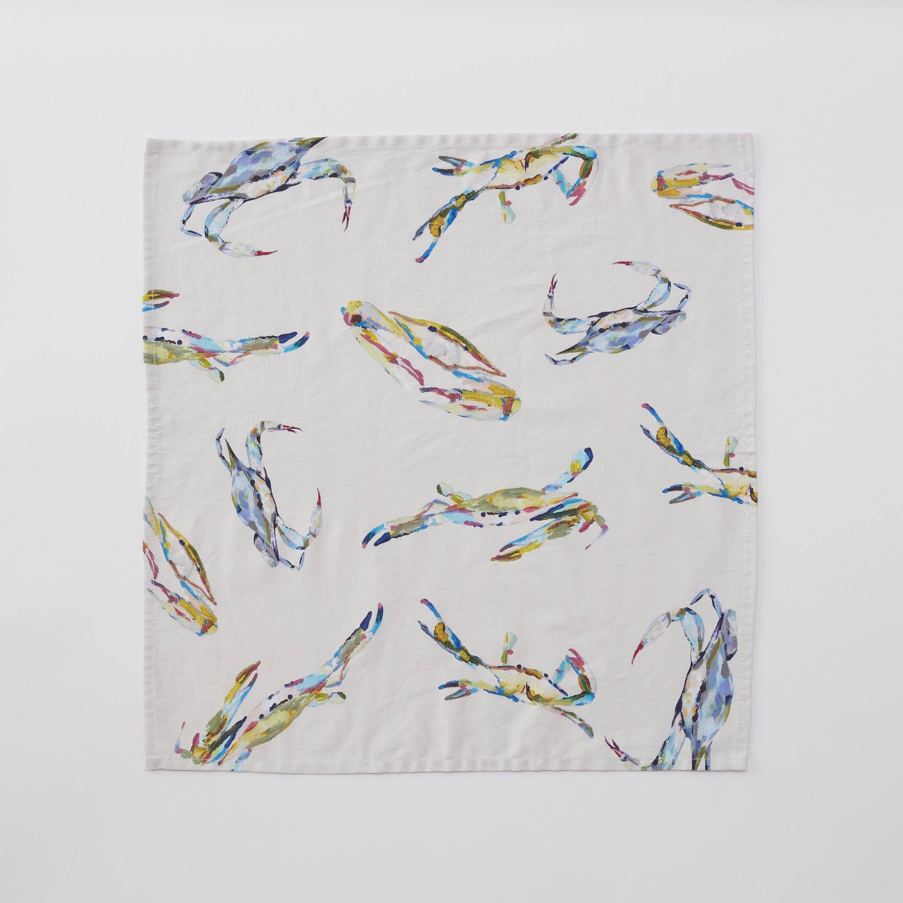 Kim Hovell Art - Cloth Dinner Napkins Set of 4 - Blue Crab