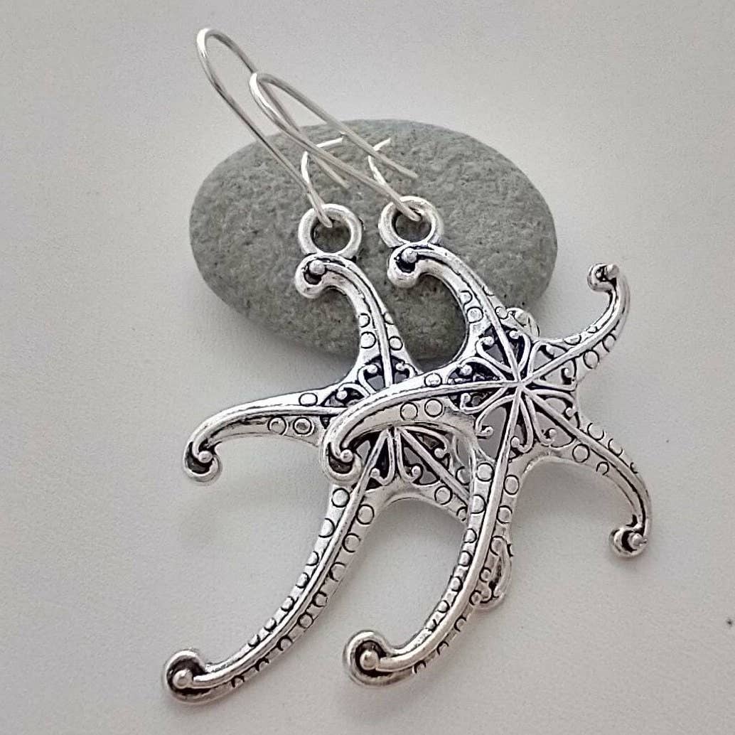 Piccadilly Pendants - Silver Starfish Earrings