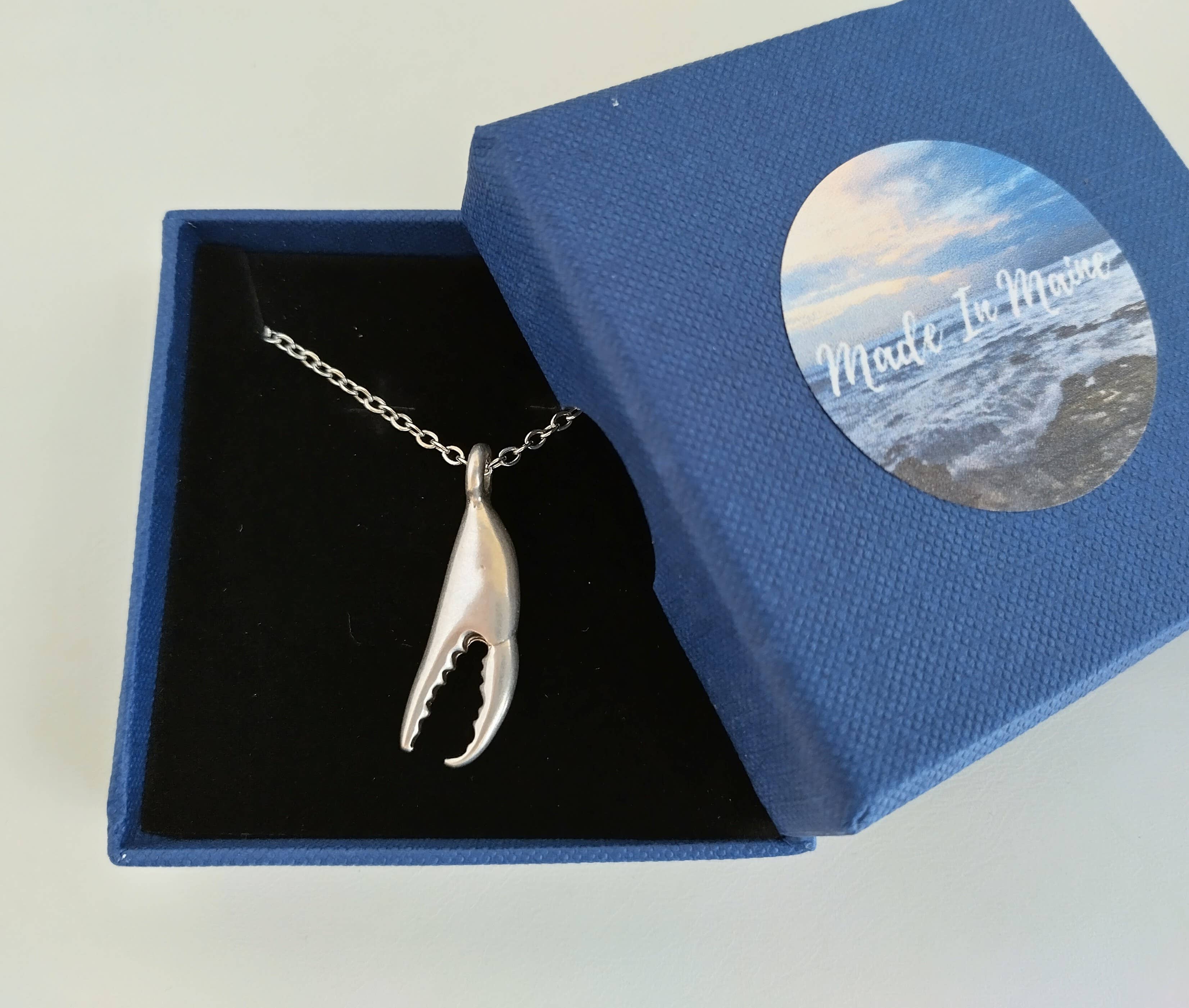 Piccadilly Pendants - Crab Claw Necklace, Silver Crab Necklace, Nautical Necklace