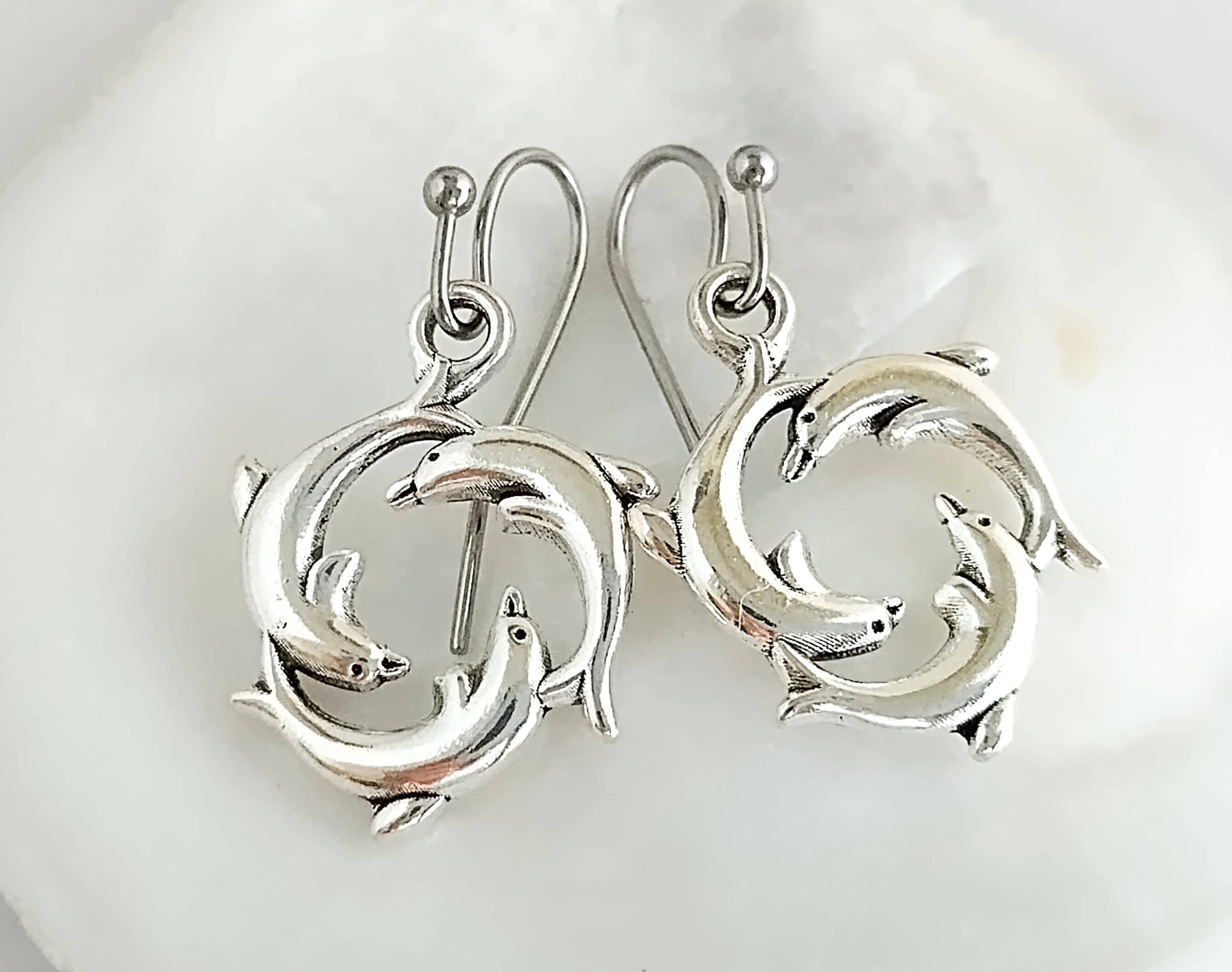 Piccadilly Pendants - Dolphin Earrings, Ocean Earrings, Nautical Earrings