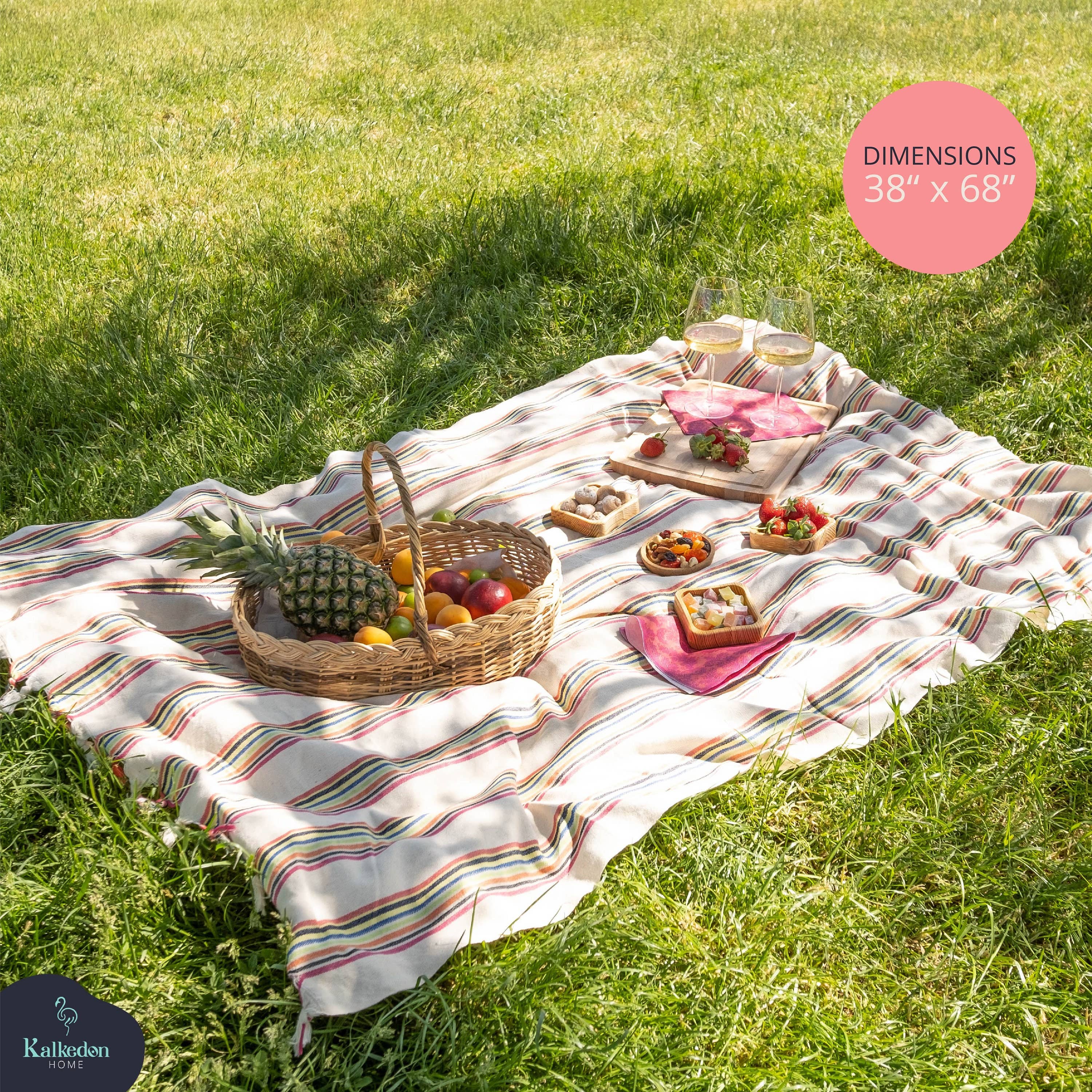 Kalkedon Towels - Turkish Blanket |  Colorful Striped Handwoven Cotton Throw Blanket