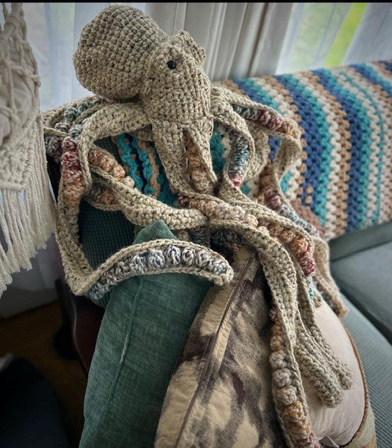 Kasey Coder- Anchor the Octopus- 3-ft Handmade Soft Crochet Octopus
