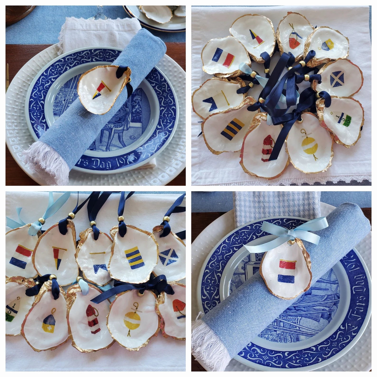 PrettyDiningDecorUS Nautical Oyster napkin ring (single piece)