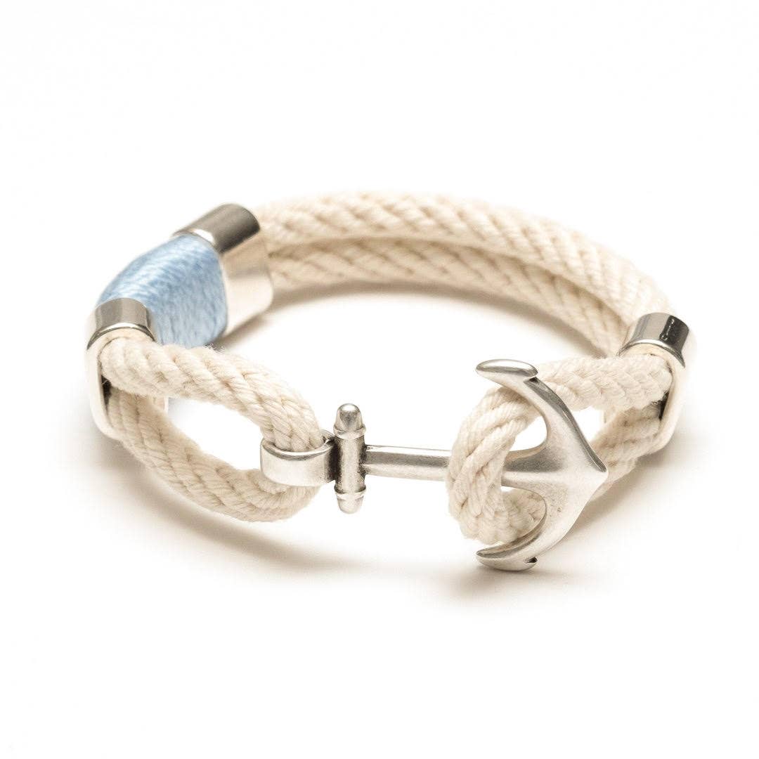 Allison Cole Jewelry - Waverly - Ivory/Light Blue/Silver - Nautical Anchor Bracelet