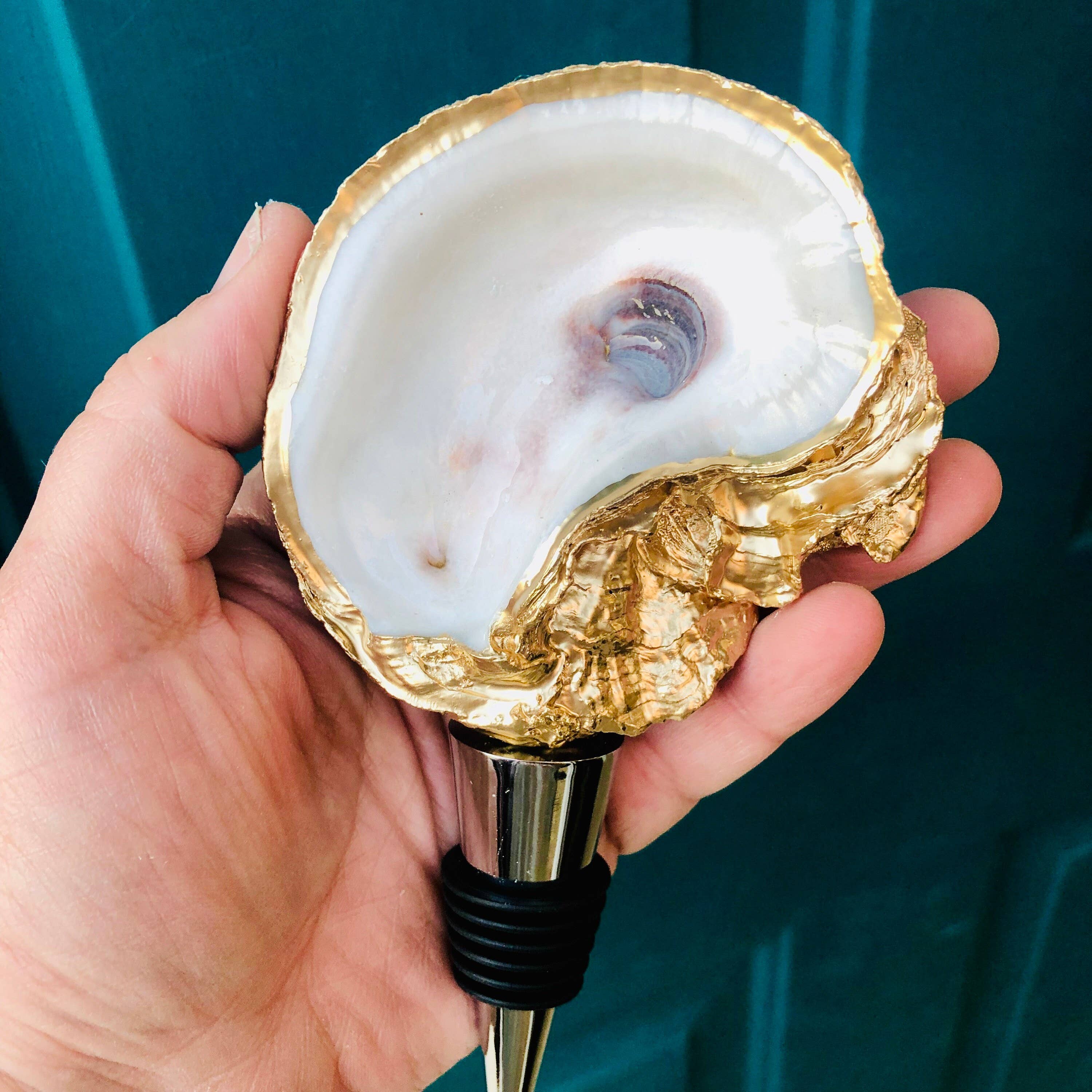 Place of Grace Designs - Oyster Shell Wine Stopper--Sailboat Print