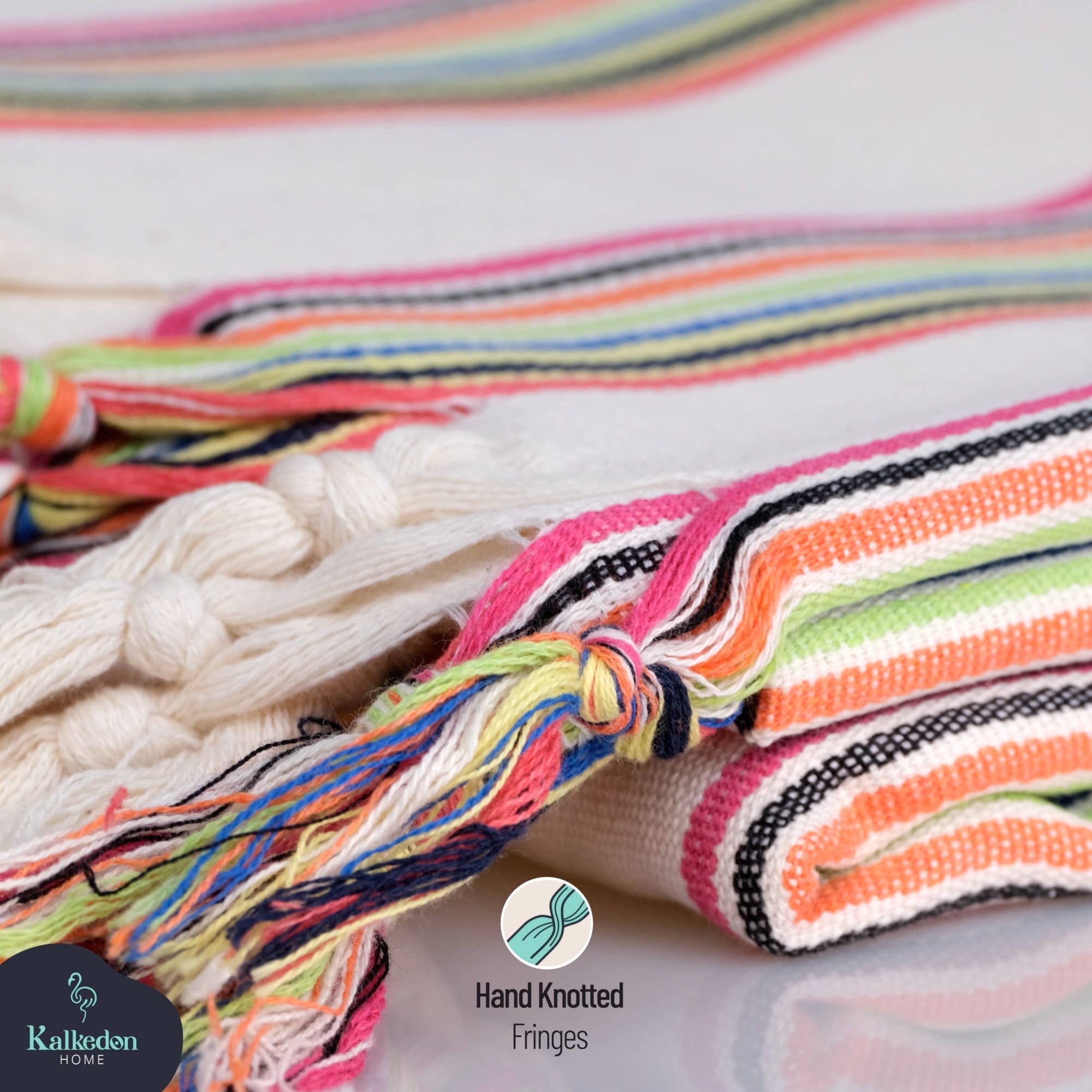 Kalkedon Towels - Turkish Blanket |  Colorful Striped Handwoven Cotton Throw Blanket