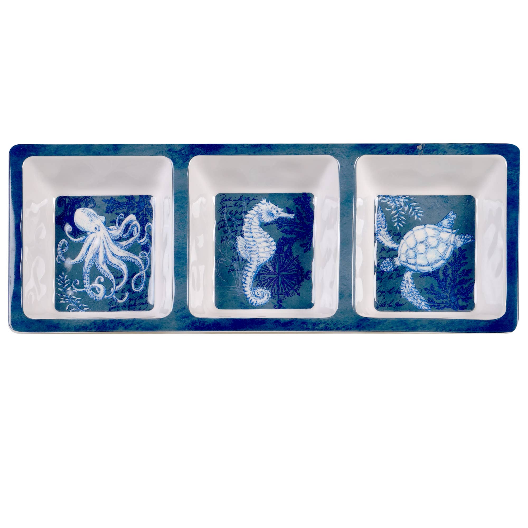 Certified International - Oceanic 3-Section Relish Tray