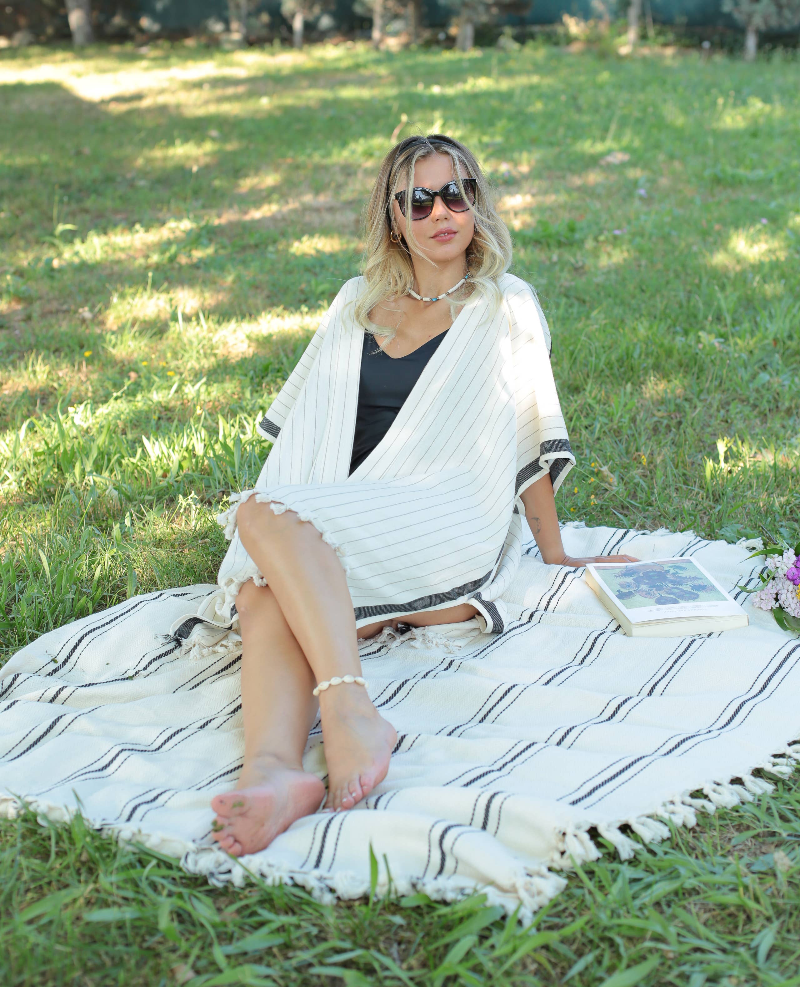 Moa - Striped Kimono and Cover Up