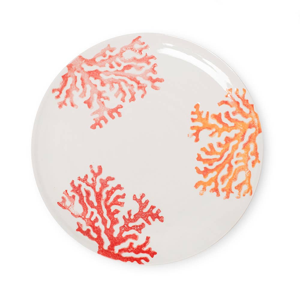 BlissHome - Large Platter Red/Orange Coral | Round Serving Platter