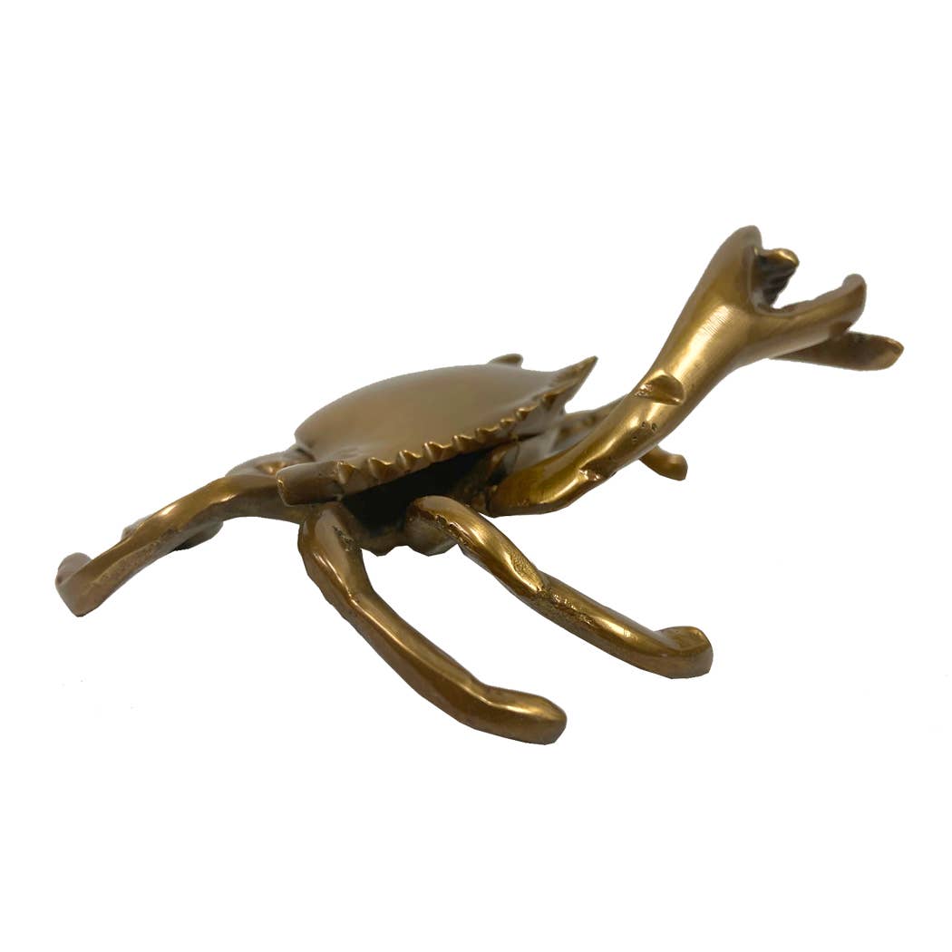 Madison Bay Co. - 6" Antiqued Brass Blue Crab Paperweight