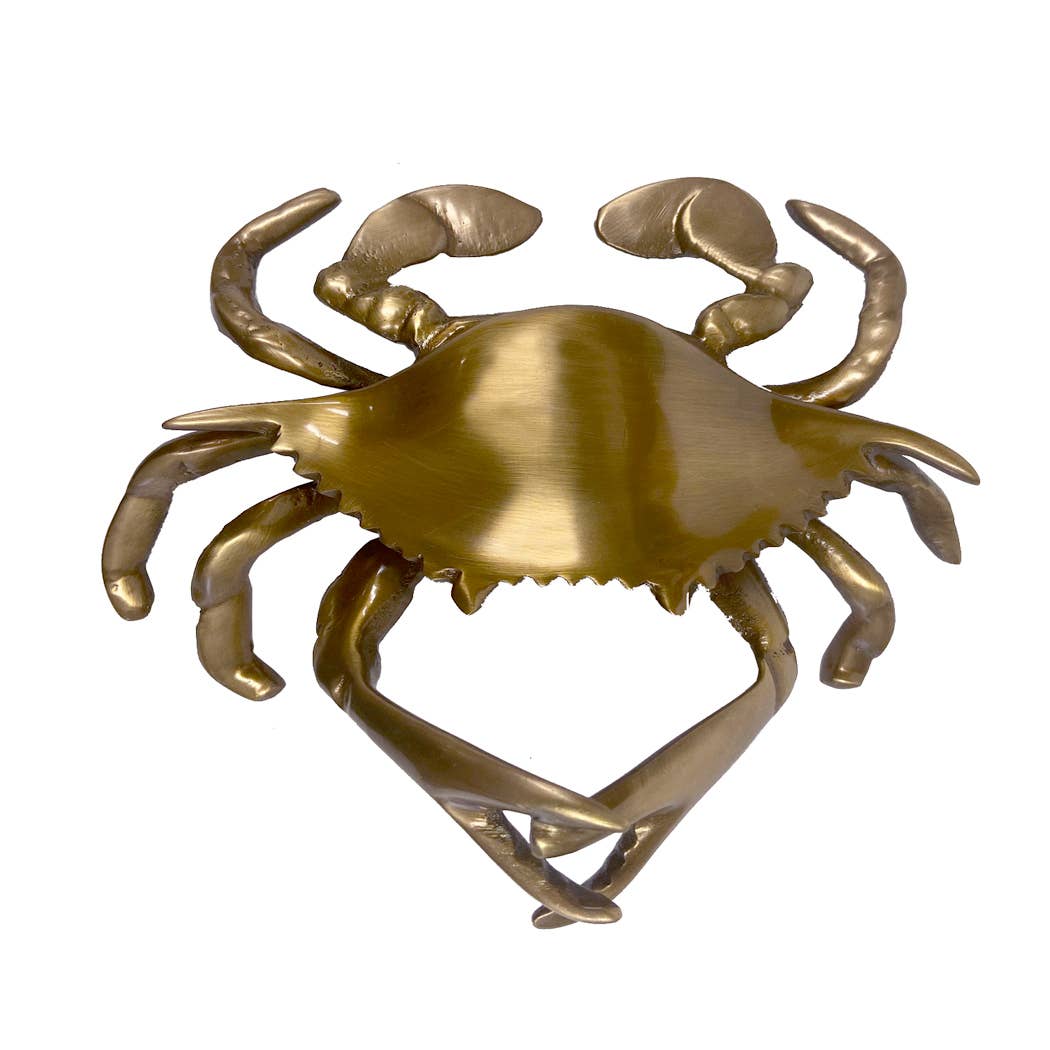 Madison Bay Co. - 6" Antiqued Brass Blue Crab Paperweight