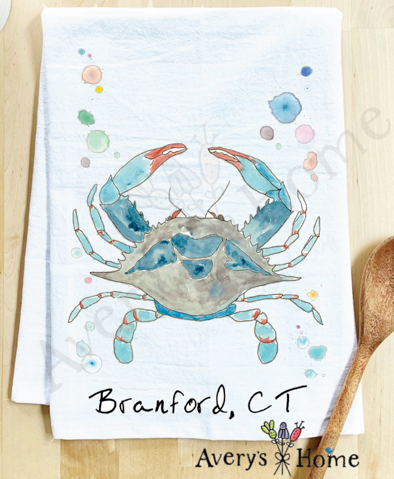 Avery's Home - Blue Crab Ocean Coastal Kitchen Dish Towel