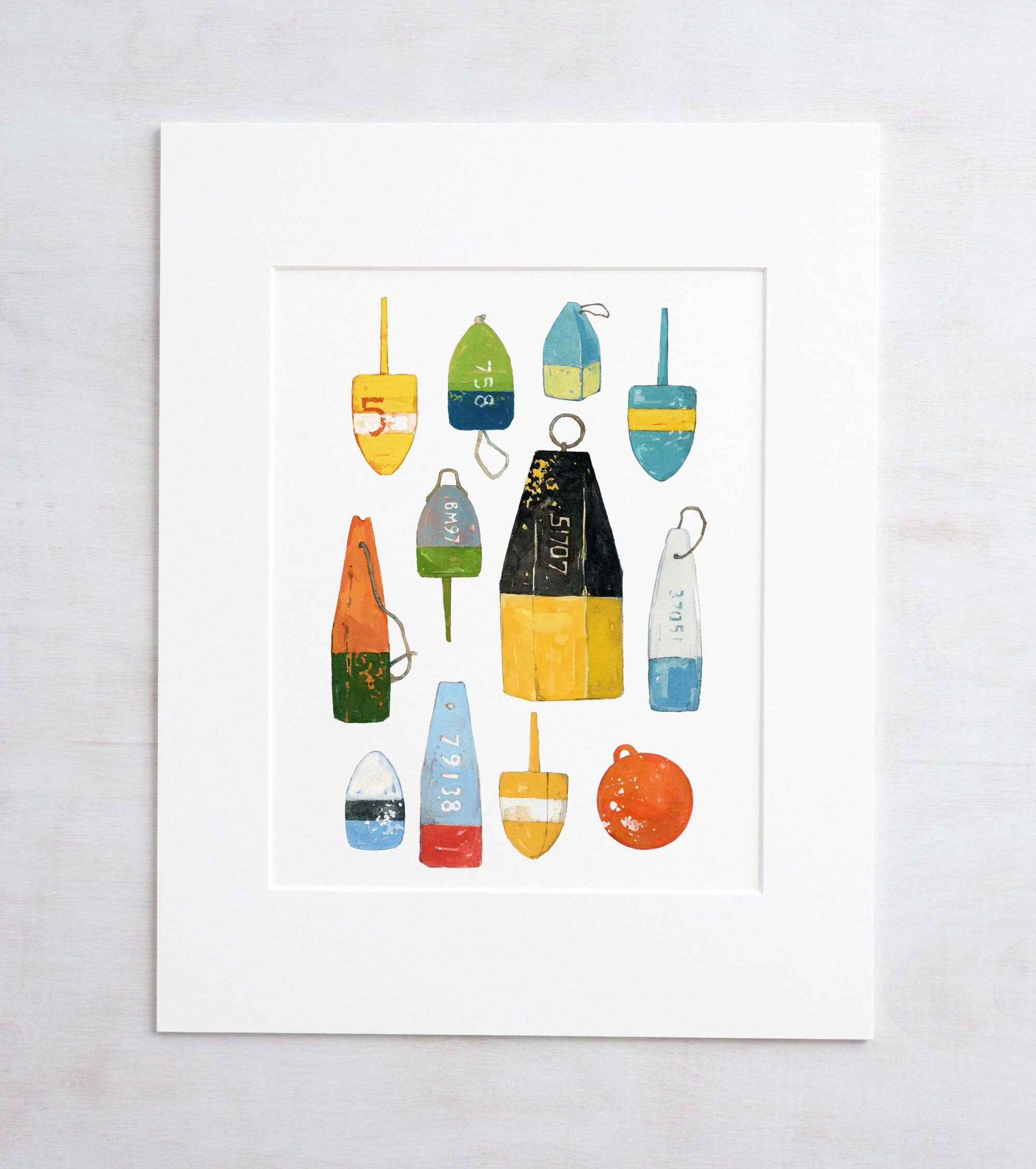 Studio Tuesday - Lobster Buoys 8x10 Watercolor Print