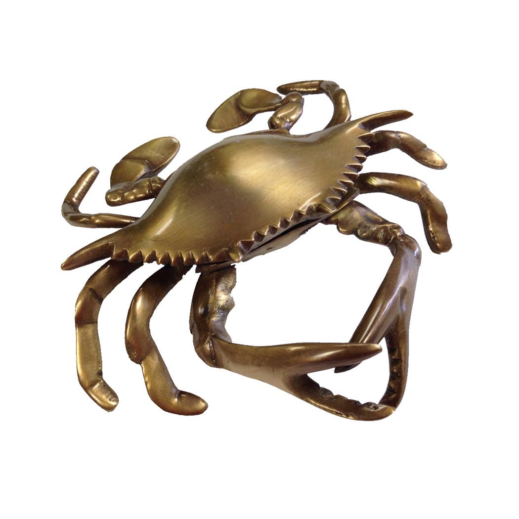 Madison Bay Co. - 6" Antiqued Brass Blue Crab Paperweight