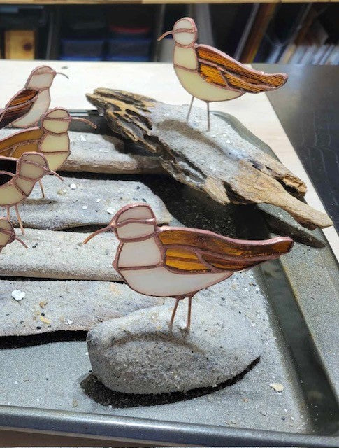Lorri Jackson Motes- Stained Glass Sand Pipers (2 birds)